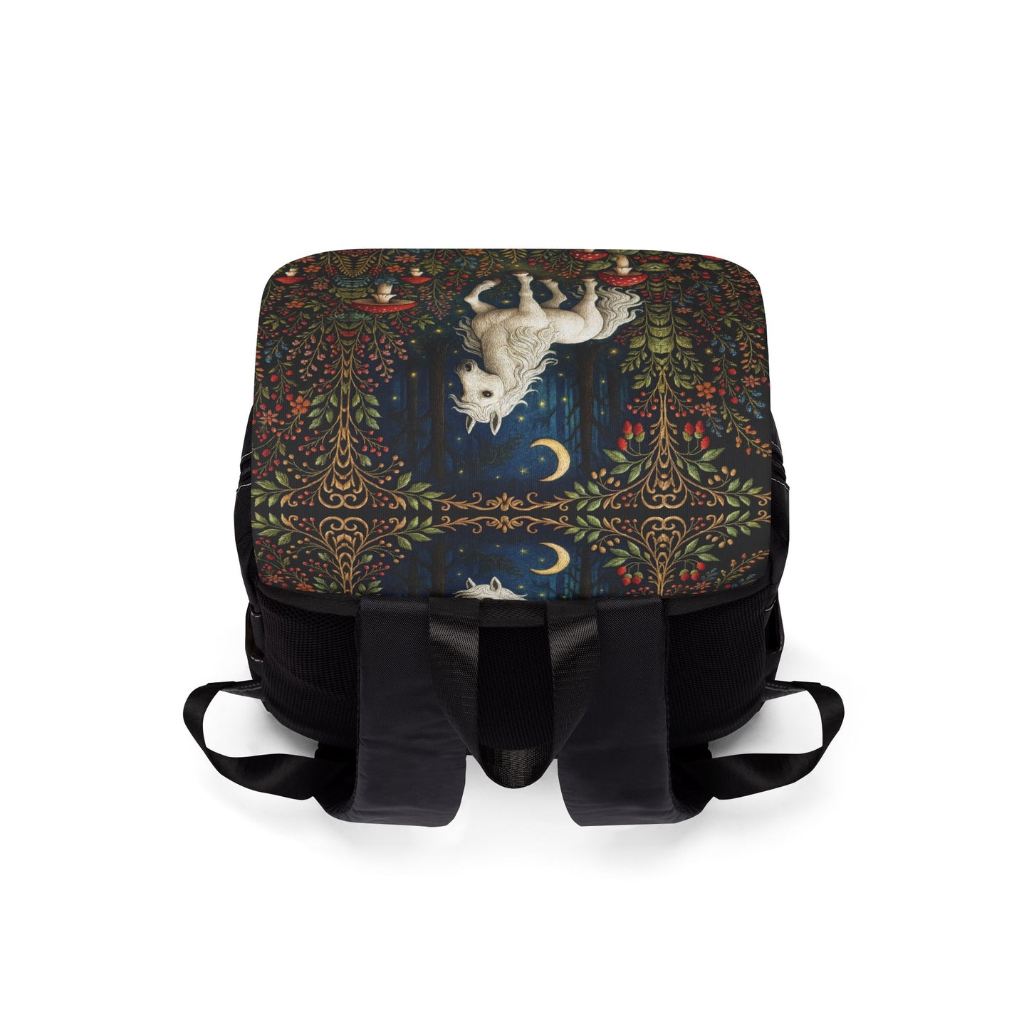 Táltos Ló Horse in Dark Forest Floral Backpack
