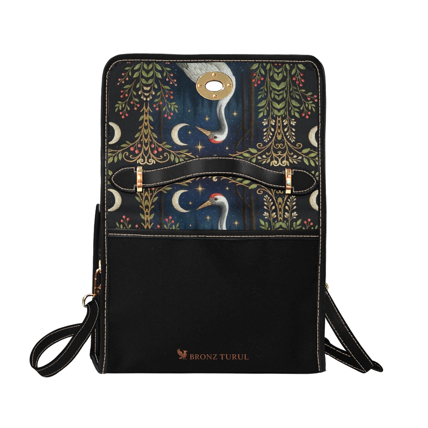 Crane Daru in the Enchanted Forest Shoulder Bag