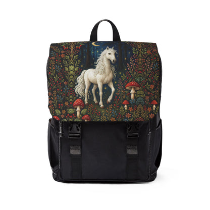 Táltos Ló Horse in Dark Forest Floral Backpack