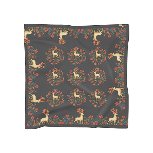 final Életfa Elegant Floral Poly Scarf | Fashion Accessory for Women, Layering Scarf, Gifts for Her, Autumn Wear, Vintage Style