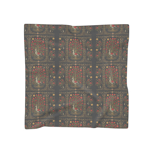 final Életfa Elegant Floral Poly Scarf | Fashion Accessory for Women, Layering Scarf, Gifts for Her, Autumn Wear, Vintage Style