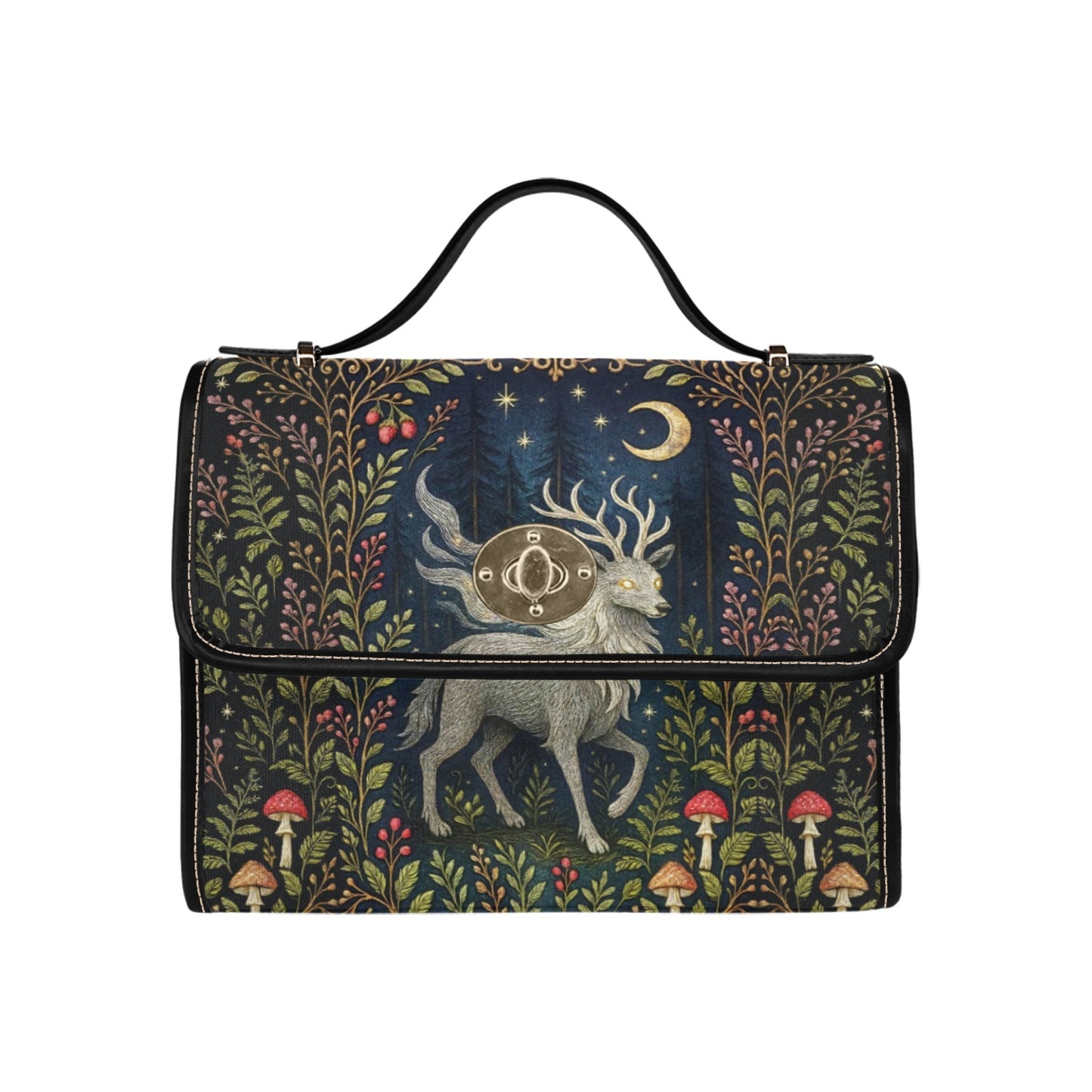 White Lidérc in Magical Forest Shoulder Bag