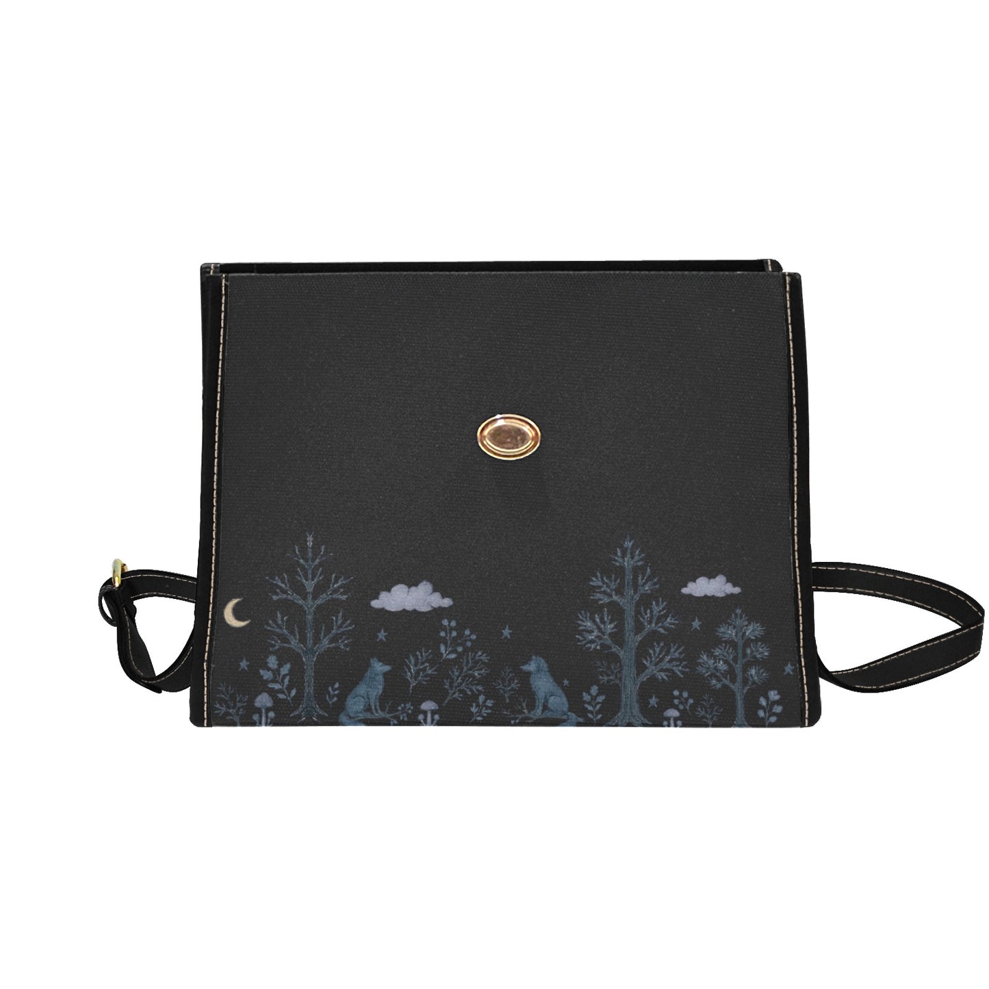 Dreamy Wolf in the Forest Shoulder Bag