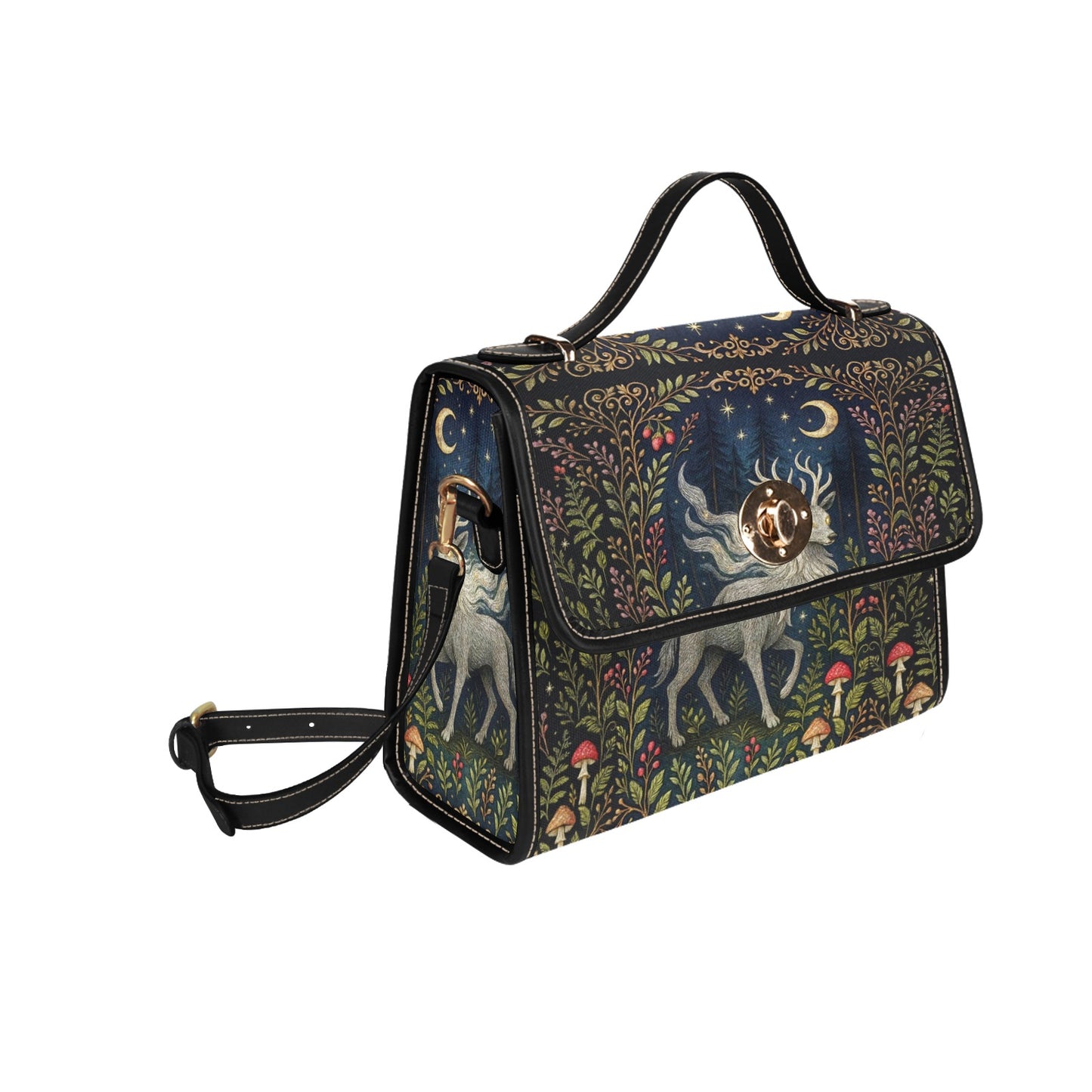 White Lidérc in Magical Forest Shoulder Bag