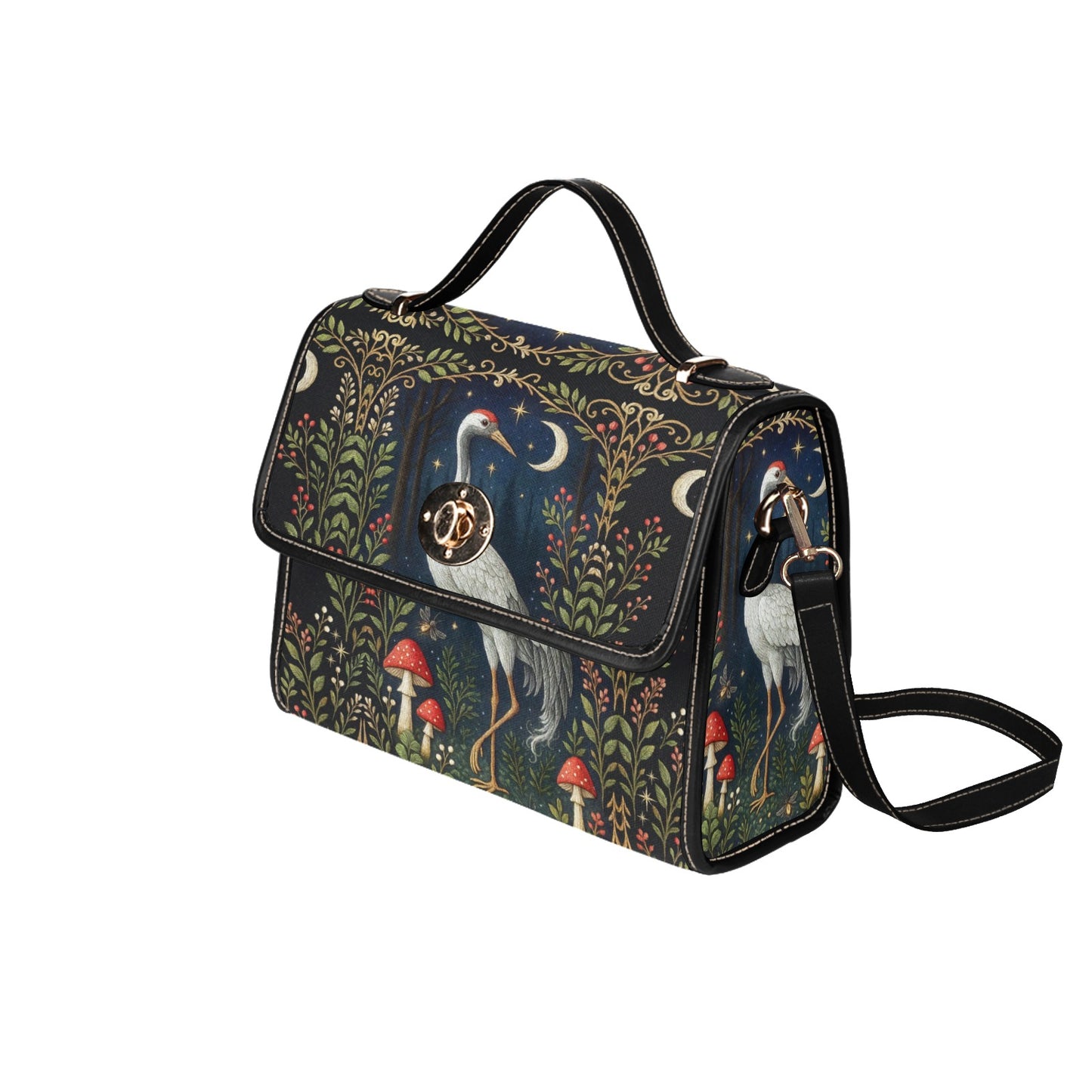 Crane Daru in the Enchanted Forest Shoulder Bag
