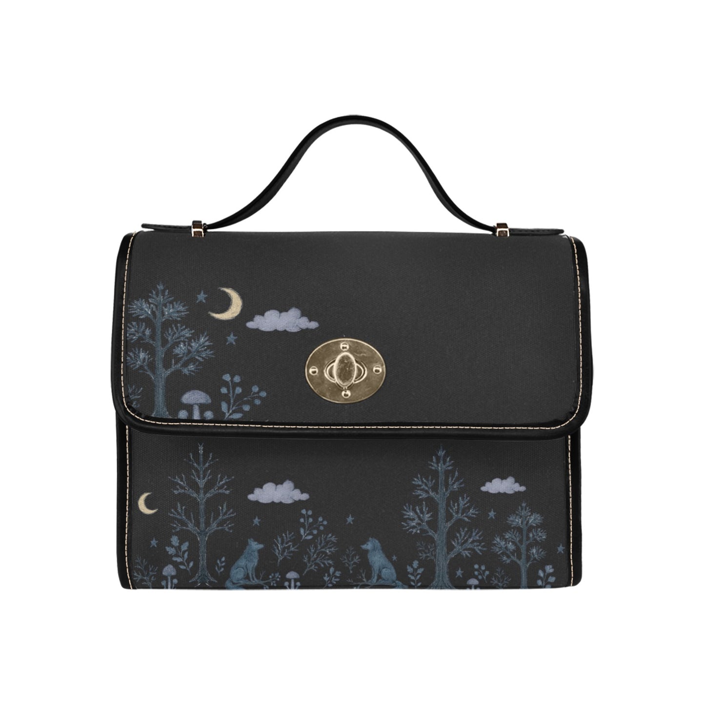 Dreamy Wolf in the Forest Shoulder Bag